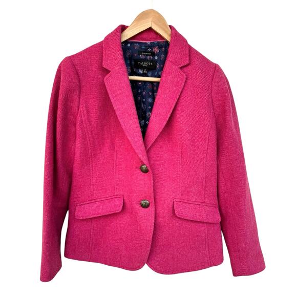 Talbots Jackets & Blazers - Talbot's Hot Pink 2P Aberdeen Wool Blazer Coat Jacket Lined Classy Office Work